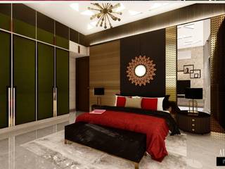 Luxury 3 BHK at Adyar, Chennai, Aikaa Designs Aikaa Designs Mediterrane Schlafzimmer
