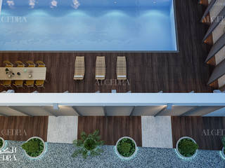 Modern villa design in Dubai, Algedra Interior Design Algedra Interior Design Modern balcony, veranda & terrace