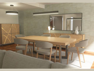 Design de interiores para moradia moderna no Porto, Madeira Negra Madeira Negra Comedores modernos Madera Acabado en madera