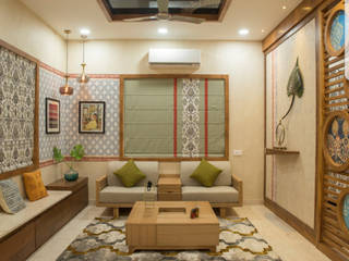 3BHK Apartment @Aparna Sarene Park , Inside Storiez Inside Storiez Nowoczesny salon Sklejka