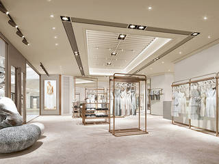 TSE Cashmere Elements Shop, Hong Kong, John Chan Design Ltd John Chan Design Ltd Gewerbeflächen Beige