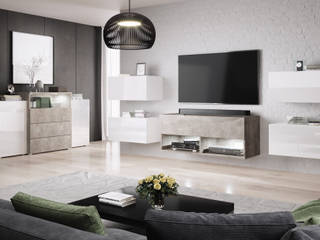 Meblościanki, Meble Minio Meble Minio Living roomCupboards & sideboards Chipboard White