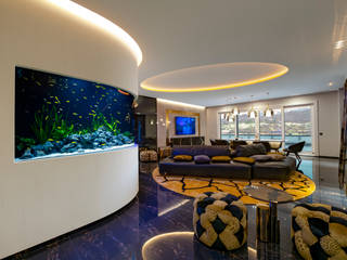 Acquario curvo: Unicità e modernità in un unico spazio, MELIK LUXURY Aquarium MELIK LUXURY Aquarium Living room