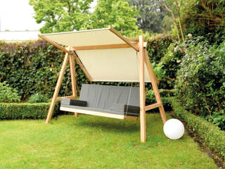Hollywoodschaukel aus Holz im skandinavischen Stil, Pool22.Design Pool22.Design Modern Garden Wood Grey