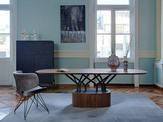 Moderner al2 wood-oo 001 a Esstisch, Livarea Livarea Minimalist dining room Chipboard Brown