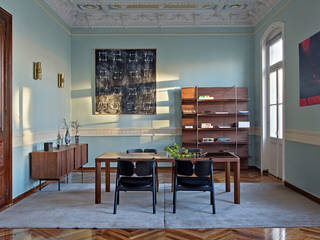 Hochwertiger Esstisch von al2 mit Glasplatte, Livarea Livarea Minimalist dining room Glass Brown