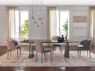Luxus Marmor Esstisch Marelli Hebo, Livarea Livarea Minimalist dining room Marble Multicolored