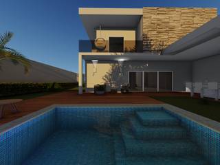 Residência Jardim Botânico - DF, Larissa Leite Arquitetura e Interiores Larissa Leite Arquitetura e Interiores Einfamilienhaus Grau