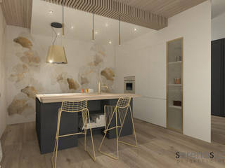 Casa di Daniela: cucina e bagno principale , serenascaioli_progettidinterni serenascaioli_progettidinterni Modern Kitchen