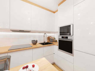Projekt Kuchni w bieli, Senkoart Design Senkoart Design Kuchnia na wymiar Biały