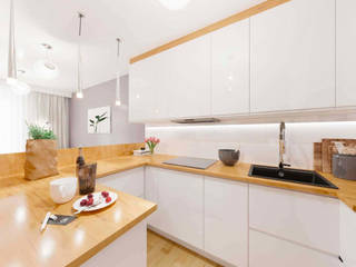 Projekt Kuchni w bieli, Senkoart Design Senkoart Design Built-in kitchens