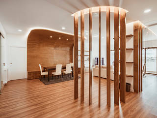 Reforma Integral de Apartamento en Madrid, OOIIO Arquitectura OOIIO Arquitectura Salones de estilo escandinavo Derivados de madera Acabado en madera