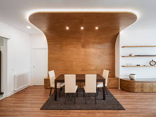 Reforma Integral de Apartamento en Madrid, OOIIO Arquitectura OOIIO Arquitectura Modern Dining Room Engineered Wood Wood effect