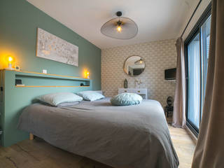 chambre chic et douce, MISS IN SITU Clémence JEANJAN MISS IN SITU Clémence JEANJAN Bedroom لکڑی Green