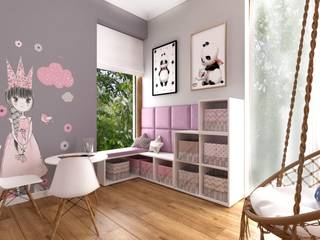 Aranżacja Pokoju Dziecięcego dla Księżniczki, Senkoart Design Senkoart Design Moderne Kinderzimmer Pink