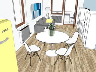 Progettazione Online e Studio d'Arredo Online: ecco come funziona!, Arch. Sara Pizzo – Studio 1881 Arch. Sara Pizzo – Studio 1881 Eclectic style living room Wood White