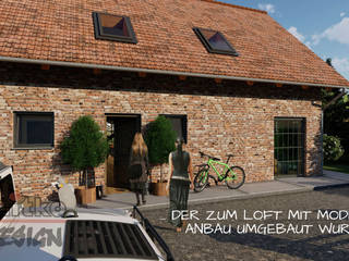 Projekt und Visualisierung von Umbau "Kuhstall zum Loft", MITKO DESIGN MITKO DESIGN บ้านคันทรี่