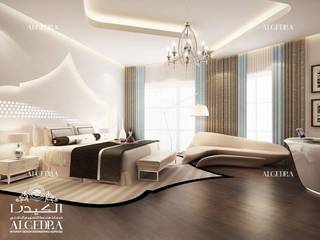 Luxury bedroom interior design in Dubai, Algedra Interior Design Algedra Interior Design モダンスタイルの寝室