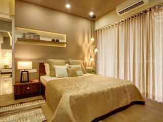 Bedroom Interiors with Golden Finish DLIFE Home Interiors Small bedroom