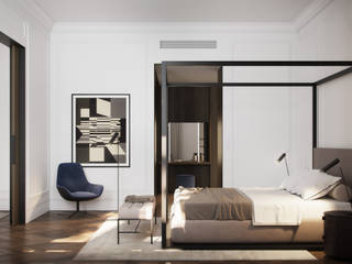 Habitación de Hotel en Budapest + GCA Architectts, Andreucabot Andreucabot Dormitorios de estilo moderno