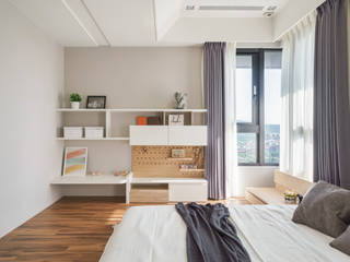 New Taipei City Y-House, ZOOM Design ZOOM Design Kamar tidur kecil Parket Multicolored