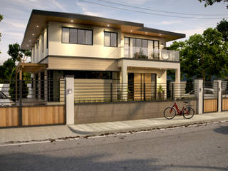 R Provincial Home, Archvisuals Design + Contracts Archvisuals Design + Contracts Заміський будинок Залізобетон Білий