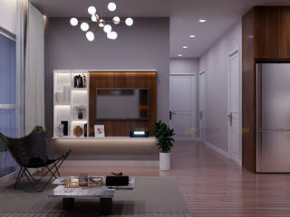 Thiết kế thi công nội thất căn hộ Vinhomes Grand Park Quận 9, Công ty TNHH QPDesign Công ty TNHH QPDesign Living room