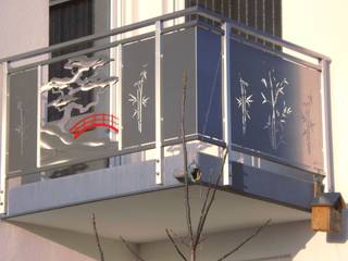 Japanisches Edelstahl Balkongeländer., Edelstahl Atelier Crouse: Edelstahl Atelier Crouse: Balkon