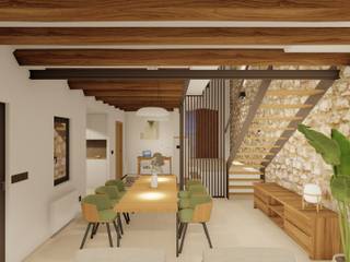SANT ROC 8, BEGUES, Arquitectura Viñas Arquitectura Viñas Rustic style dining room
