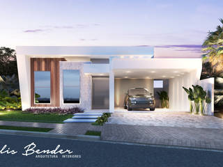 Residência Contemporânea , Celis Bender Arquitetura e Interiores Celis Bender Arquitetura e Interiores บ้านระเบียง อิฐหรือดินเผา