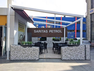 Kahve Dünyası Petrol İstasyonu, ASK MİMARLIK İNŞAAT ASK MİMARLIK İNŞAAT Modern Balkon, Veranda & Teras