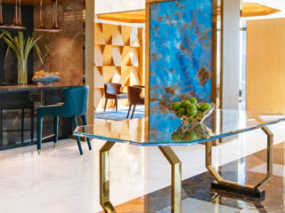 Luxury Penthouse Design, Design Intervention Design Intervention الممر الحديث، المدخل و الدرج