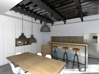 LOFT, Lionel CERTIER - Architecture d'intérieur Lionel CERTIER - Architecture d'intérieur Вградени кухни