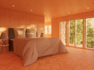 Heptonstall Eco-Home, Samuel Kendall Associates Limited Samuel Kendall Associates Limited Moderne Schlafzimmer Holzwerkstoff Holznachbildung