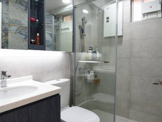 Yue Tin Court, Sha Tin, 彩葉室內設計工程公司 彩葉室內設計工程公司 Modern bathroom Plywood