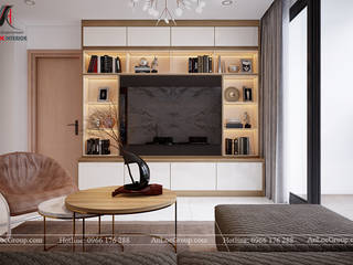 Thiết kế nội thất chung cư 99m2 tại Imperia Sky Garden - Anh Thức, Nội Thất An Lộc Nội Thất An Lộc Living room Engineered Wood Transparent