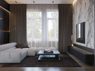 UI047, YOUSUPOVA YOUSUPOVA Minimalistische Wohnzimmer