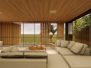 Residencial EcoPark Bourbon, Ortho Arquitetura | By Michele Reis Ortho Arquitetura | By Michele Reis Ruang Keluarga Modern Kayu Wood effect