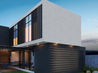 3C Arquitectos S.A. de C.V. منزل عائلي صغير الخرسانة Grey