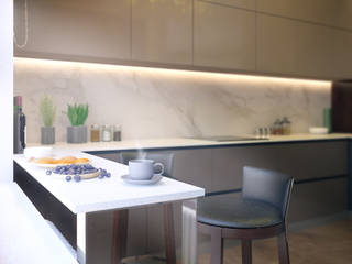 Дизайн проект квартиры в ЖК "Виноградный", Lierne design Lierne design Cucina minimalista
