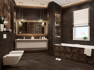 Дизайн проект квартиры в ЖК "Виноградный", Lierne design Lierne design ミニマルスタイルの お風呂・バスルーム