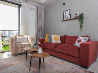 SNN Raj Etternia 3 BHK Apartment Interiors- InDesign Story, InDesign Story InDesign Story モダンデザインの リビング コンクリート