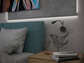 Яркий проект от студии ХАТА ! , ХаТа - design ХаТа - design Skandinavische Schlafzimmer