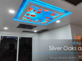 Digital printed Ceiling, Hyderabad project, Myceiling Private Limited Myceiling Private Limited Modern living room Iron/Steel