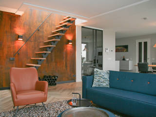 Nieuwbouw penthouse, C-Style Concepts C-Style Concepts Phòng khách Kim loại