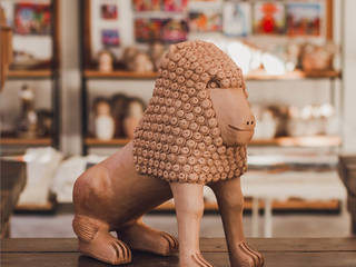 Escultura Leões em Cerâmica Shodó Arts & Crafts ArteEsculturas