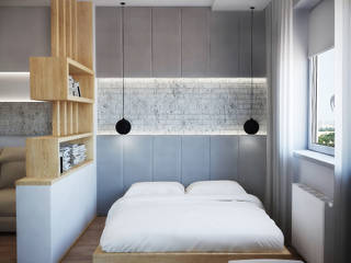 Квартира для молодой семьи, Руденская Дизайн Руденская Дизайн غرف نوم صغيرة خشب Wood effect