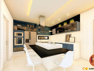 Cozinha 01, Habitus Arquitetura Habitus Arquitetura Kitchen units MDF Blue