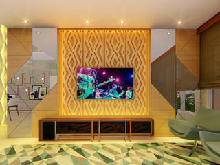 Living 02, Habitus Arquitetura Habitus Arquitetura Modern living room MDF Wood effect