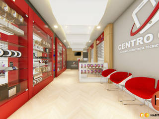 Loja Centrocell, Habitus Arquitetura Habitus Arquitetura Commercial spaces MDF Red